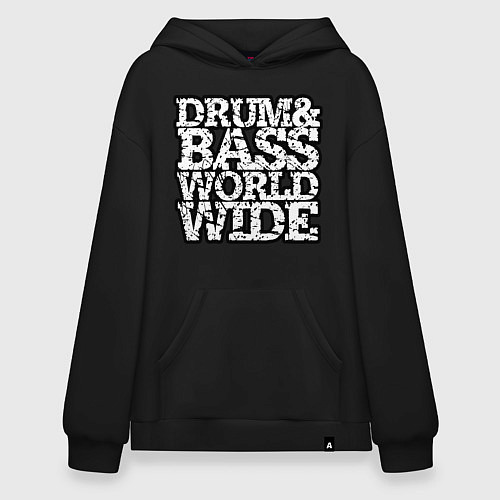 Худи оверсайз Drum and bass world wide / Черный – фото 1