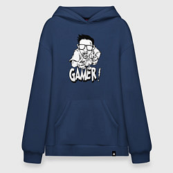 Толстовка-худи оверсайз Gamer man, цвет: тёмно-синий
