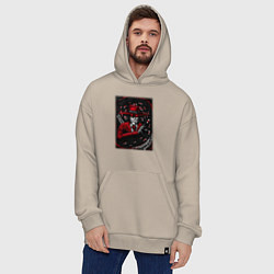 Толстовка-худи оверсайз Хеллсинг Алукард и монстр, цвет: миндальный — фото 2