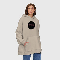 Толстовка-худи оверсайз Black pink - logotype - group - South Korea, цвет: миндальный — фото 2