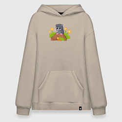 Толстовка-худи оверсайз Кротик, цвет: миндальный