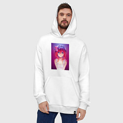 Толстовка-худи оверсайз Anime Girl refflex, цвет: белый — фото 2