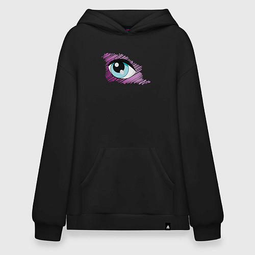 Худи оверсайз Взгляд в небо / Черный – фото 1