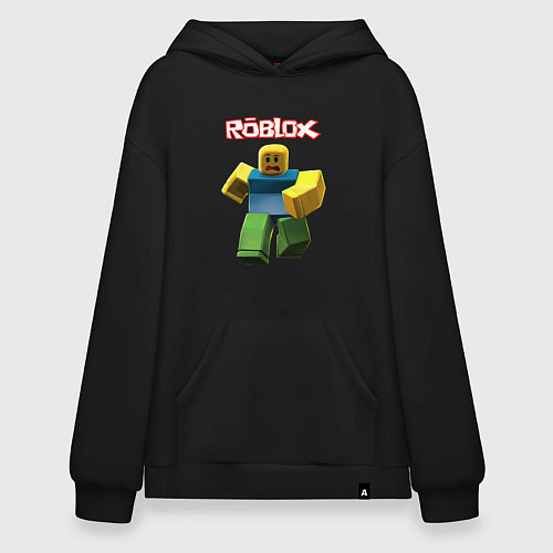 Худи оверсайз Roblox бегущий персонаж / Черный – фото 1