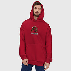 Толстовка-худи оверсайз Frontline Assembly - 3D Logo, цвет: красный — фото 2