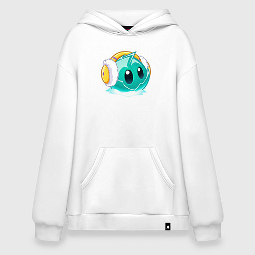 Худи оверсайз Салат Айсберг в наушниках / Белый – фото 1