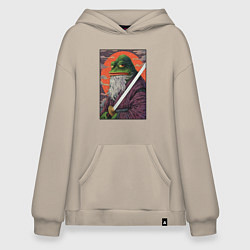 Толстовка-худи оверсайз Pepe samurai, цвет: миндальный