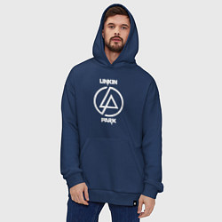 Толстовка-худи оверсайз Linkin Park logo, цвет: тёмно-синий — фото 2