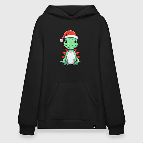 Худи оверсайз Маленький дракон-хранитель зимы / Черный – фото 1