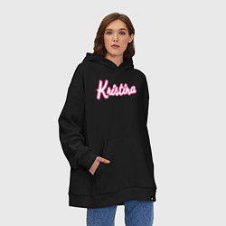 Толстовка-худи оверсайз Кристина в стиле барби, цвет: черный — фото 2