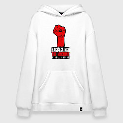 Толстовка-худи оверсайз Rage against the machine - fist, цвет: белый