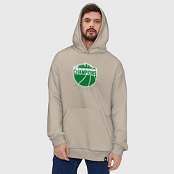 Толстовка-худи оверсайз Boston champions, цвет: миндальный — фото 2