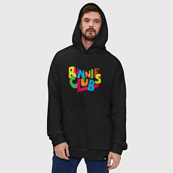 Толстовка-худи оверсайз NewJeans Bunnies Club colorful, цвет: черный — фото 2