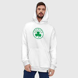 Толстовка-худи оверсайз Boston Celtics clover, цвет: белый — фото 2