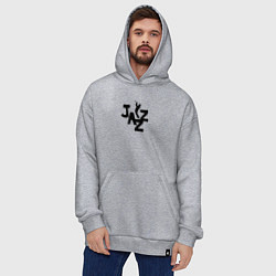 Толстовка-худи оверсайз Jazz theme, цвет: меланж — фото 2