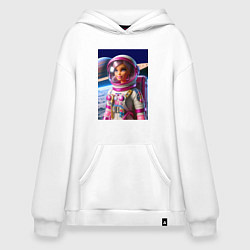 Толстовка-худи оверсайз Барби - крутой космонавт, цвет: белый