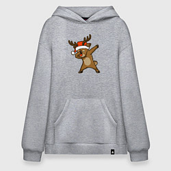 Толстовка-худи оверсайз Dabbing deer, цвет: меланж