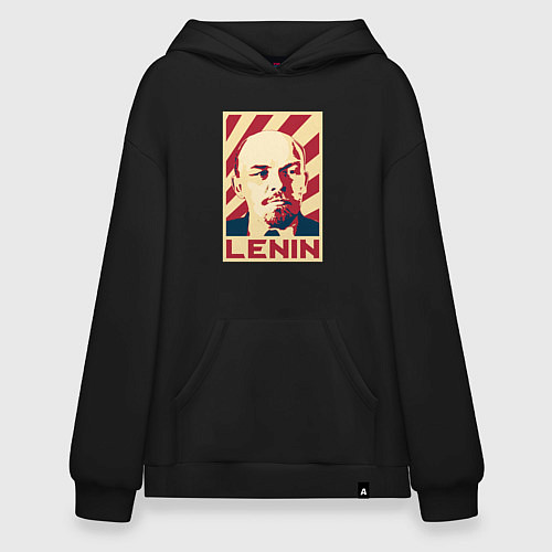 Худи оверсайз Vladimir Lenin / Черный – фото 1