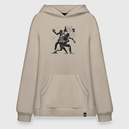 Худи оверсайз Мощный удар боксёра / Миндальный – фото 1