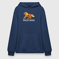 Толстовка-худи оверсайз Mustang firely art, цвет: тёмно-синий