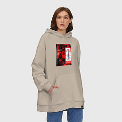 Толстовка-худи оверсайз Взгляд Чосо - Магическая битва, цвет: миндальный — фото 2