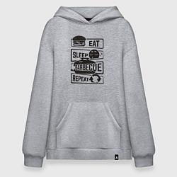 Худи оверсайз Есть спать барбекю