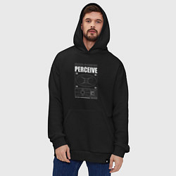 Толстовка-худи оверсайз Perceive streetwear, цвет: черный — фото 2