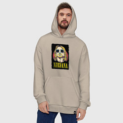 Толстовка-худи оверсайз Kurt в очках, цвет: миндальный — фото 2