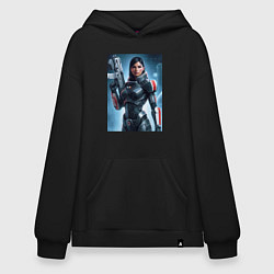 Толстовка-худи оверсайз Mass Effect -N7 armor, цвет: черный
