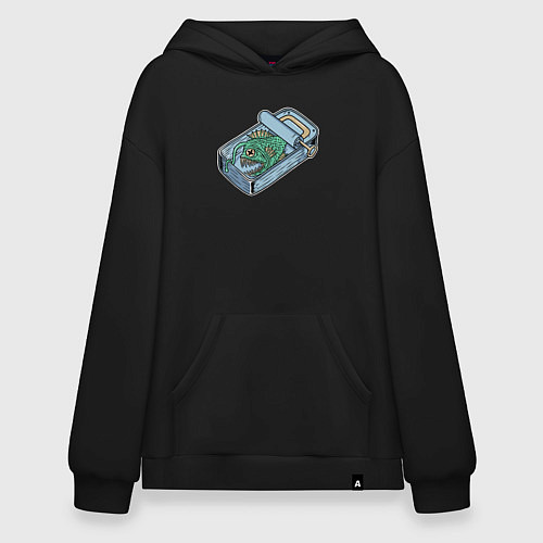 Худи оверсайз Консерва из удильщика / Черный – фото 1