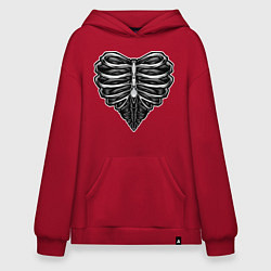 Толстовка-худи оверсайз Ribs heart, цвет: красный