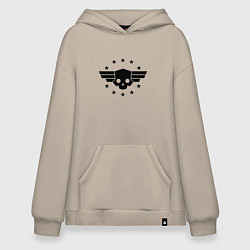Толстовка-худи оверсайз Helldivers 2: Stars Logo, цвет: миндальный