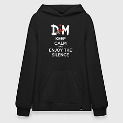 Толстовка-худи оверсайз DM keep calm and enjoy the silence, цвет: черный