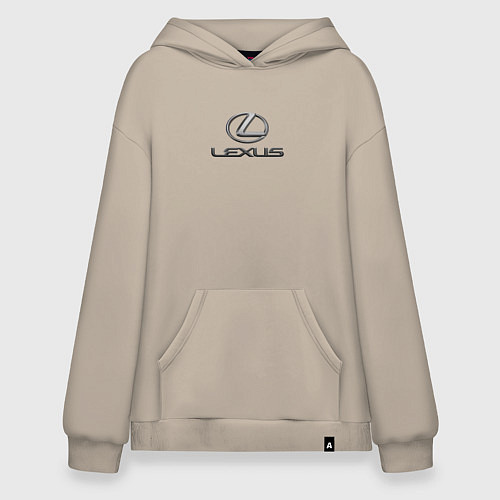 Худи оверсайз Lexus авто бренд лого / Миндальный – фото 1