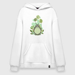 Толстовка-худи оверсайз Green Totoro, цвет: белый