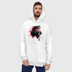 Толстовка-худи оверсайз Ниндзя - Камуи, цвет: белый — фото 2