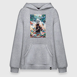 Худи оверсайз Адский рай Габимару цветы