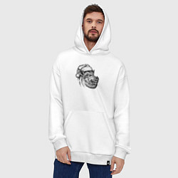 Толстовка-худи оверсайз Кабан новогодний, цвет: белый — фото 2