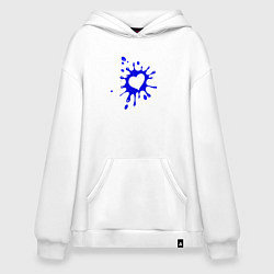 Толстовка-худи оверсайз Сердце из кляксы, цвет: белый