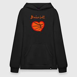 Толстовка-худи оверсайз Basket love, цвет: черный