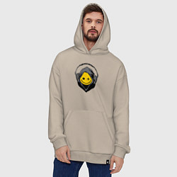 Толстовка-худи оверсайз Диджей смайлик, цвет: миндальный — фото 2