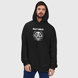 Толстовка-худи оверсайз Iron Maiden rock panda, цвет: черный — фото 2