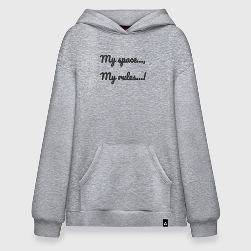 Худи оверсайз Мой космос мои правила / Меланж – фото 1