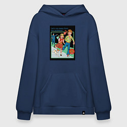 Толстовка-худи оверсайз Убегайте от любых проблем мем, цвет: тёмно-синий