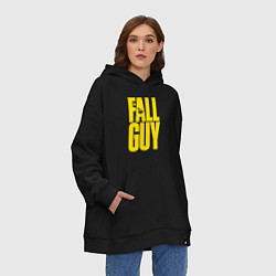 Толстовка-худи оверсайз The fall guy logo, цвет: черный — фото 2