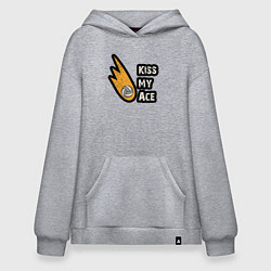 Толстовка-худи оверсайз Kiss my ace volleyball, цвет: меланж