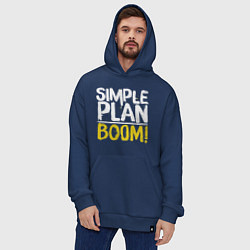 Толстовка-худи оверсайз Simple plan - boom, цвет: тёмно-синий — фото 2