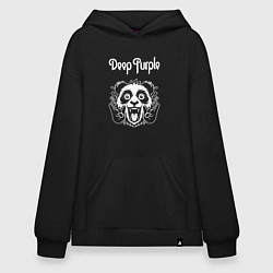 Толстовка-худи оверсайз Deep Purple rock panda, цвет: черный