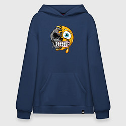 Толстовка-худи оверсайз Зубастый смайлик, цвет: тёмно-синий