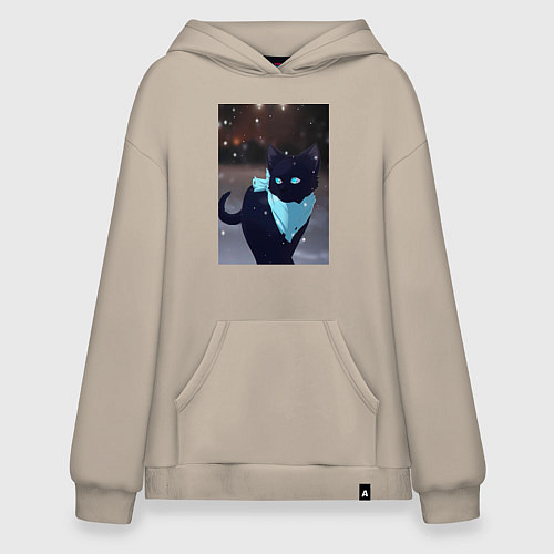 Худи оверсайз Бездомный бог кот Ято / Миндальный – фото 1